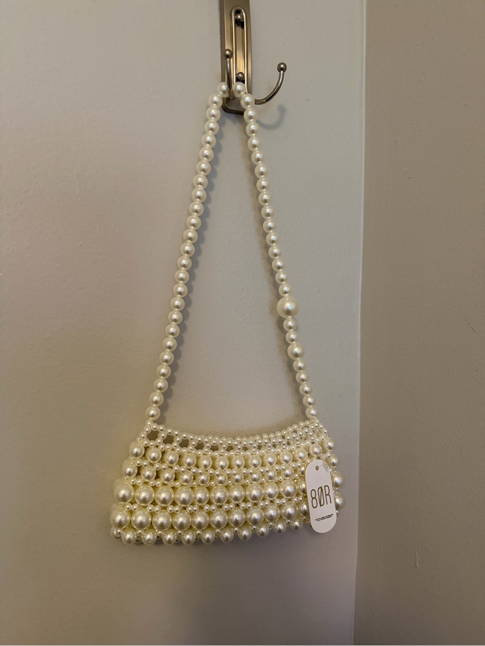 Pearl Beaded Shoulder Bag - Ivory